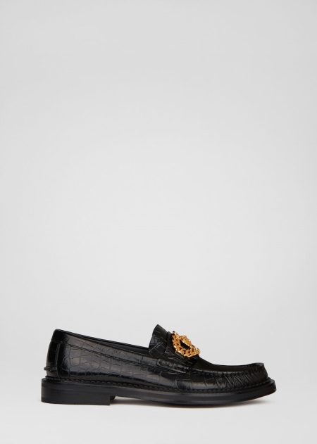 Mocasini Versace Versace Mock Croc Medusa Chain Barbati | SQPBXUM-69